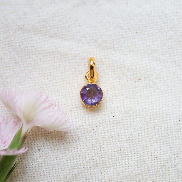 Amethyst Pendant - Gold plated