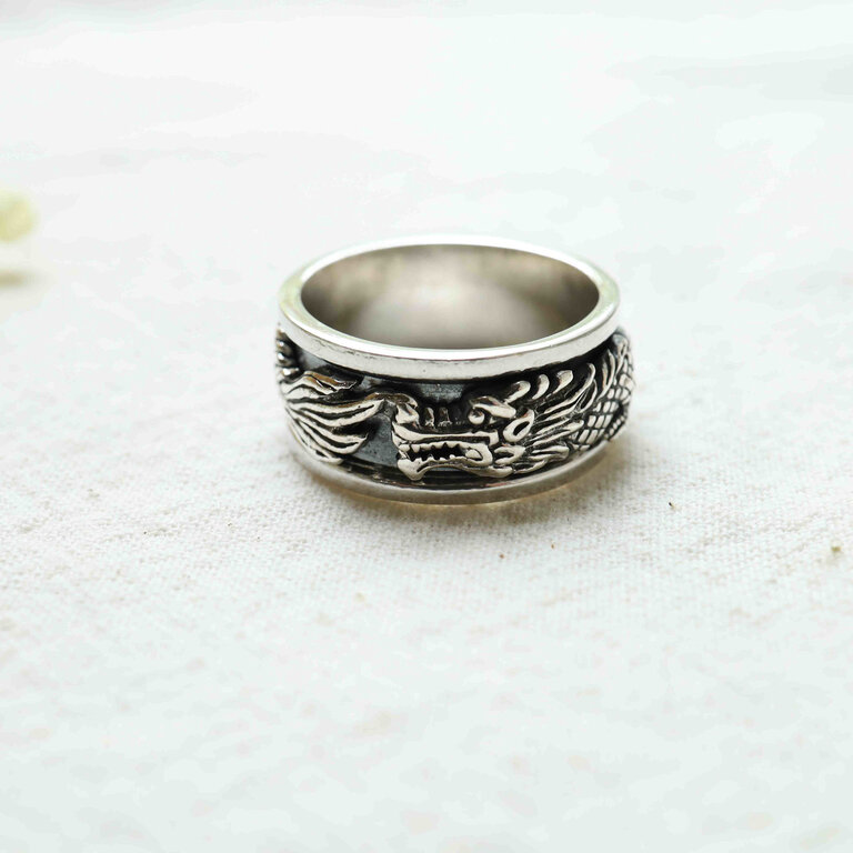 Bague argent - Dragon
