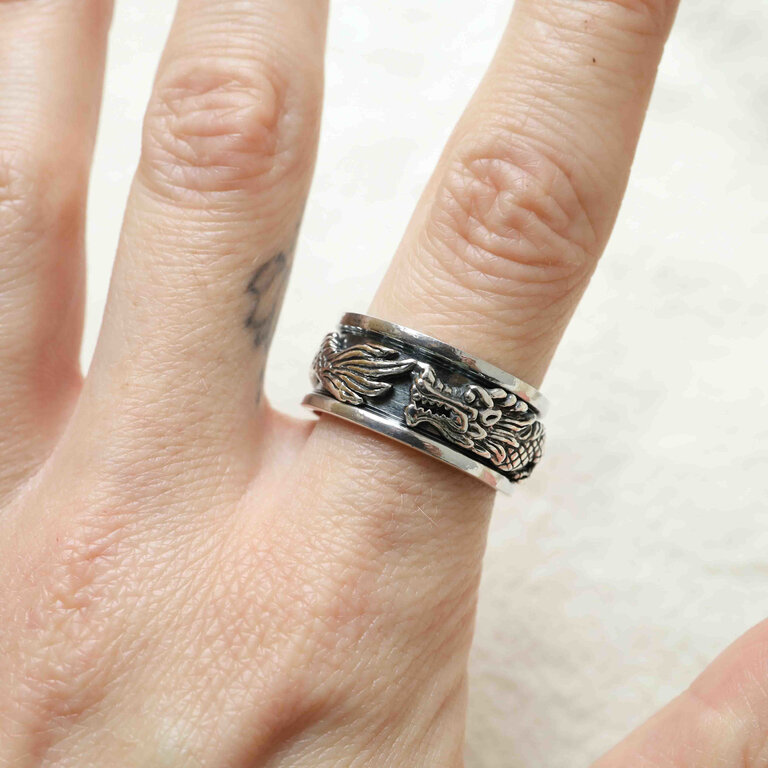 Bague argent - Dragon