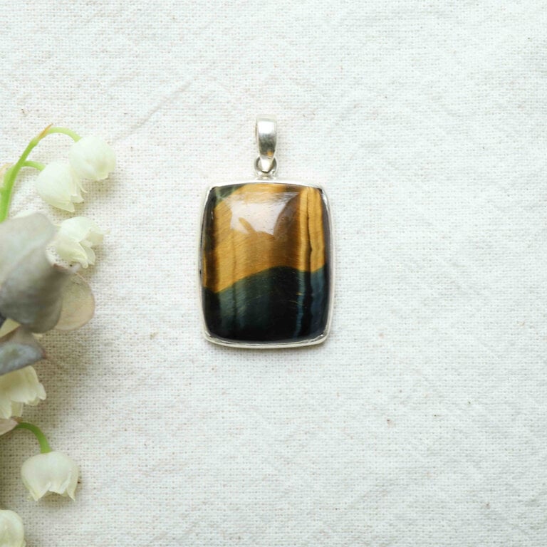 Tiger Eye & Hawk Eye Pendant - Simple