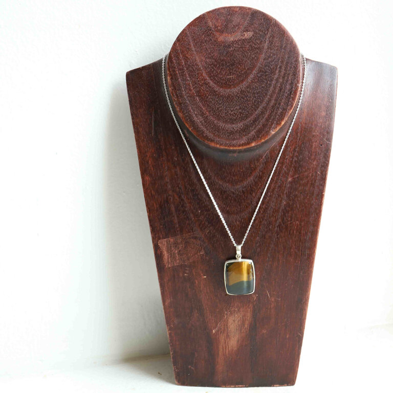 Tiger Eye & Hawk Eye Pendant - Simple