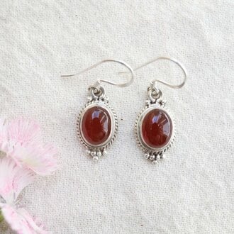 Carnelian Earrings - Coquille