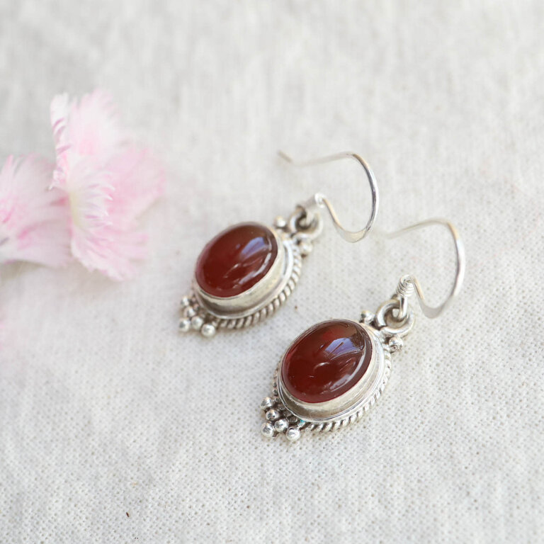 Carnelian Earrings - Coquille