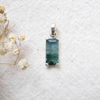 Pendentif Tourmaline bicolore - Rectangle