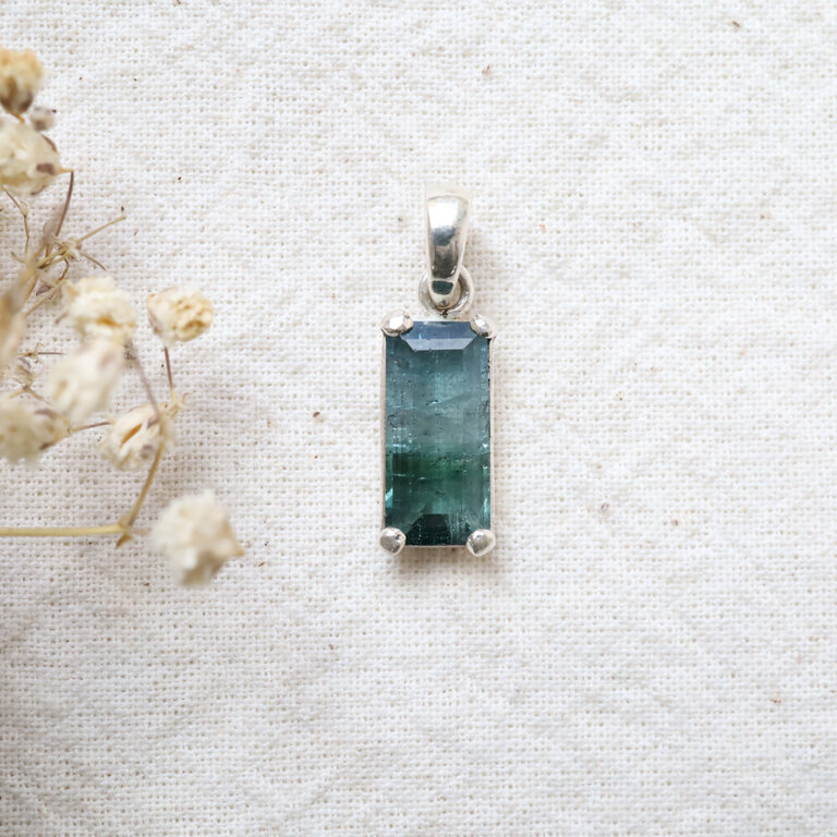 Bicolor Tourmaline Pendant - Rectangle