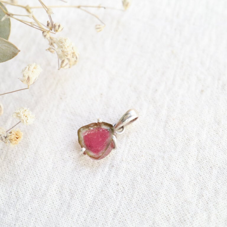 Pendentif Tourmaline melon d'eau - Délicat
