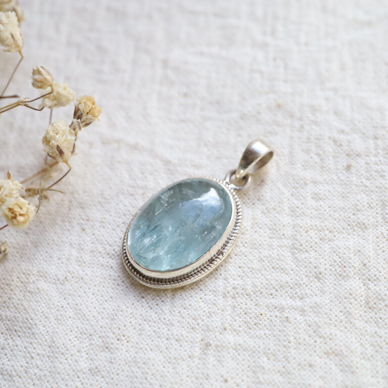 Aquamarine Pendant - Hortensia small
