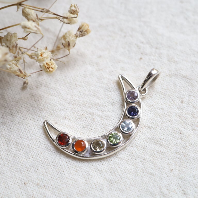 Mix stones pendant - Lune
