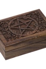 Pentacle - Carved Wood Box (5X7)