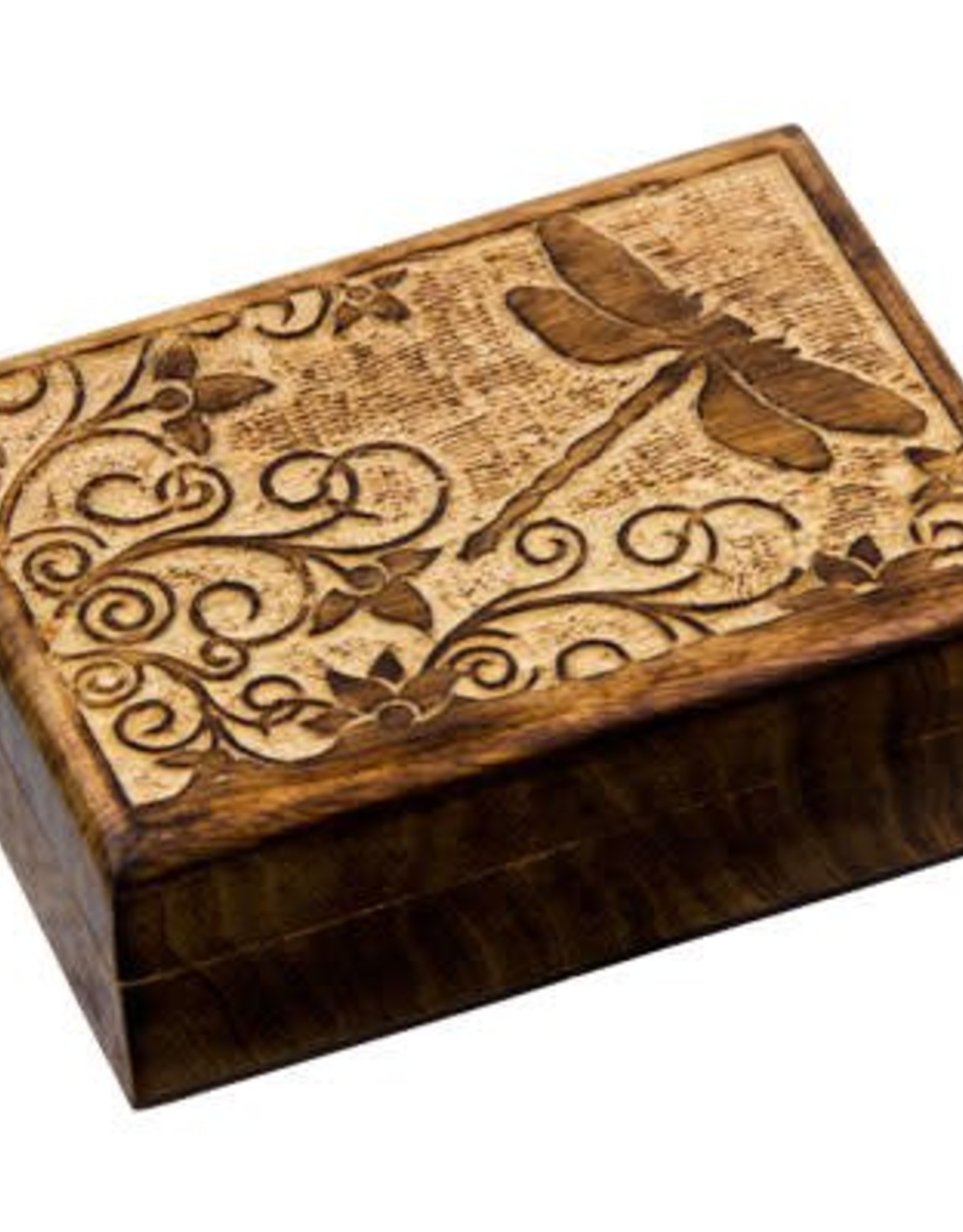 Dragonfly - Carved Wood Box (5X7)