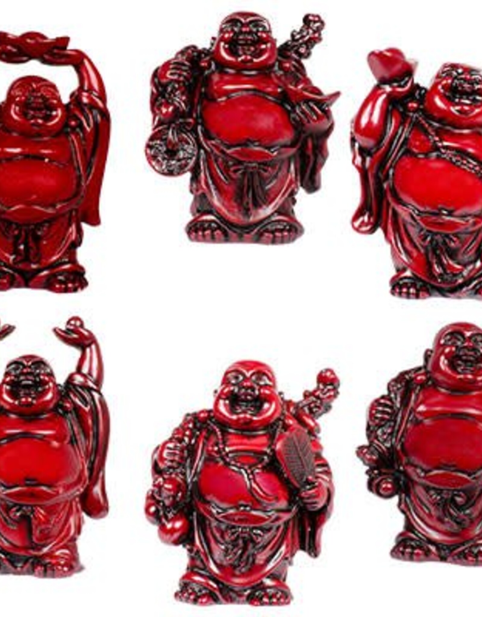 Red Polyresin Buddha (1inch) Set