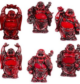Kheops International Red Polyresin Buddha (1inch) Set