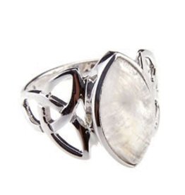 Trinity Celtic Rainbow Moonstone Ring
