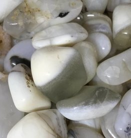 Nature's Expression White Agate tumbled stone
