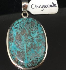 Chrysocolla Silver Pendant