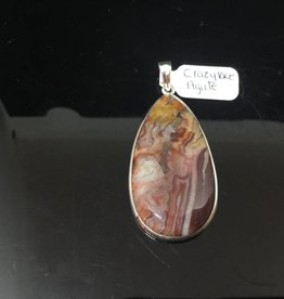 Crazy Lace Agate Silver Pendant