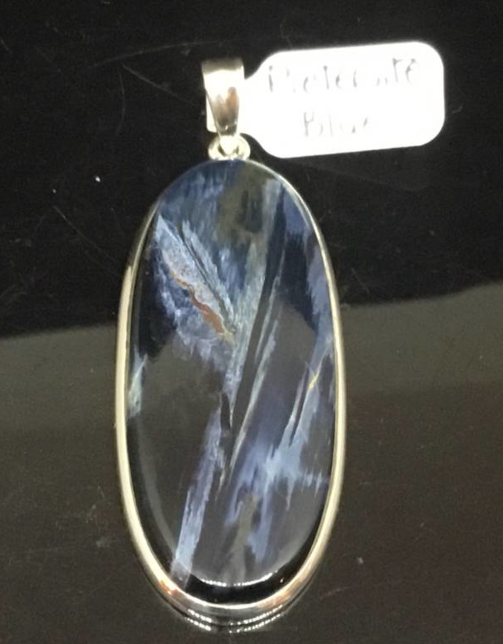 Blue Pietersite Silver Pendant