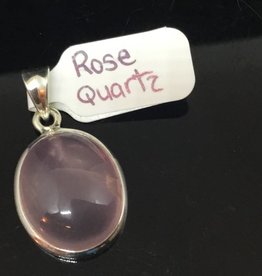 Rose Quartz Silver Pendant