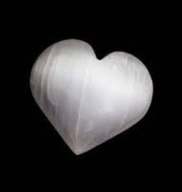 Selenite (Satin Spar) Heart 14 cm Charging Plate