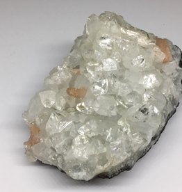 Nature's Expression White Crystal Apophylite - with tiny pink stilbite