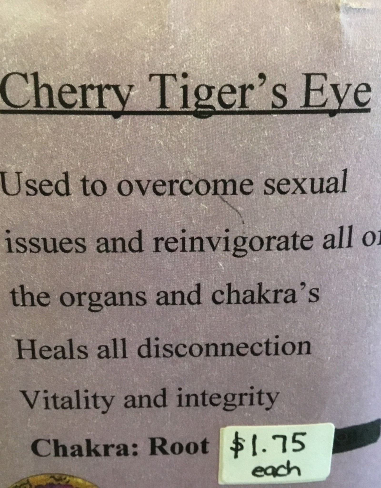 Cherry (Red) Tiger -eye tumbled stone