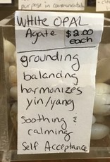 White Opal Agate tumbled stone