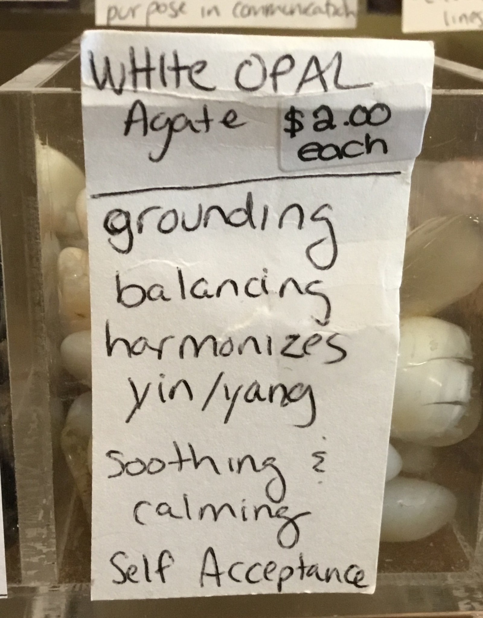 White Opal Agate tumbled stone