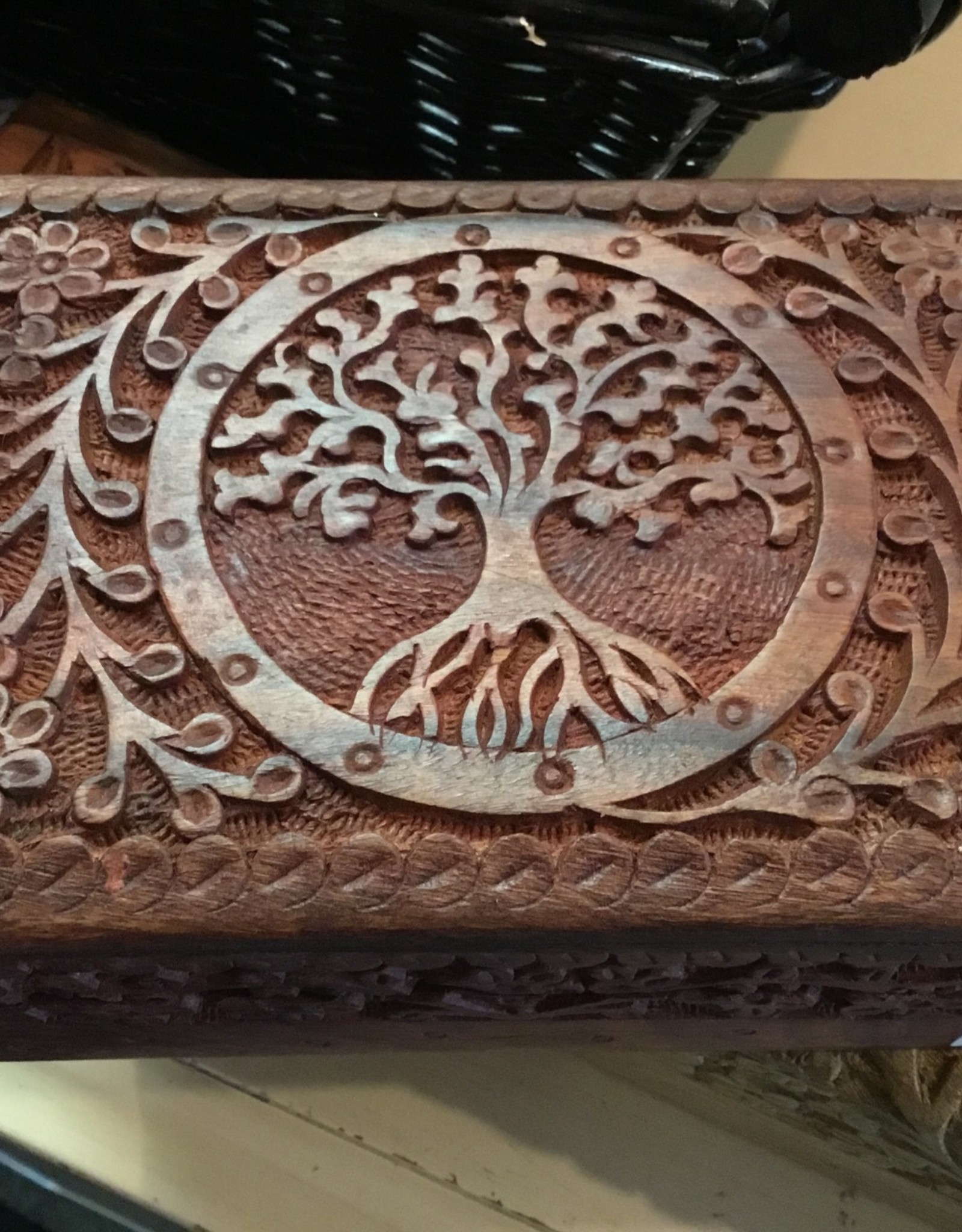 Tree of Life - Carved Wood Box (5X7)