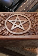 Pentacle - Carved Wood Box (5X7)