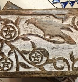 Kheops International Raven Pentacle - Carved Wood Box (5X7)