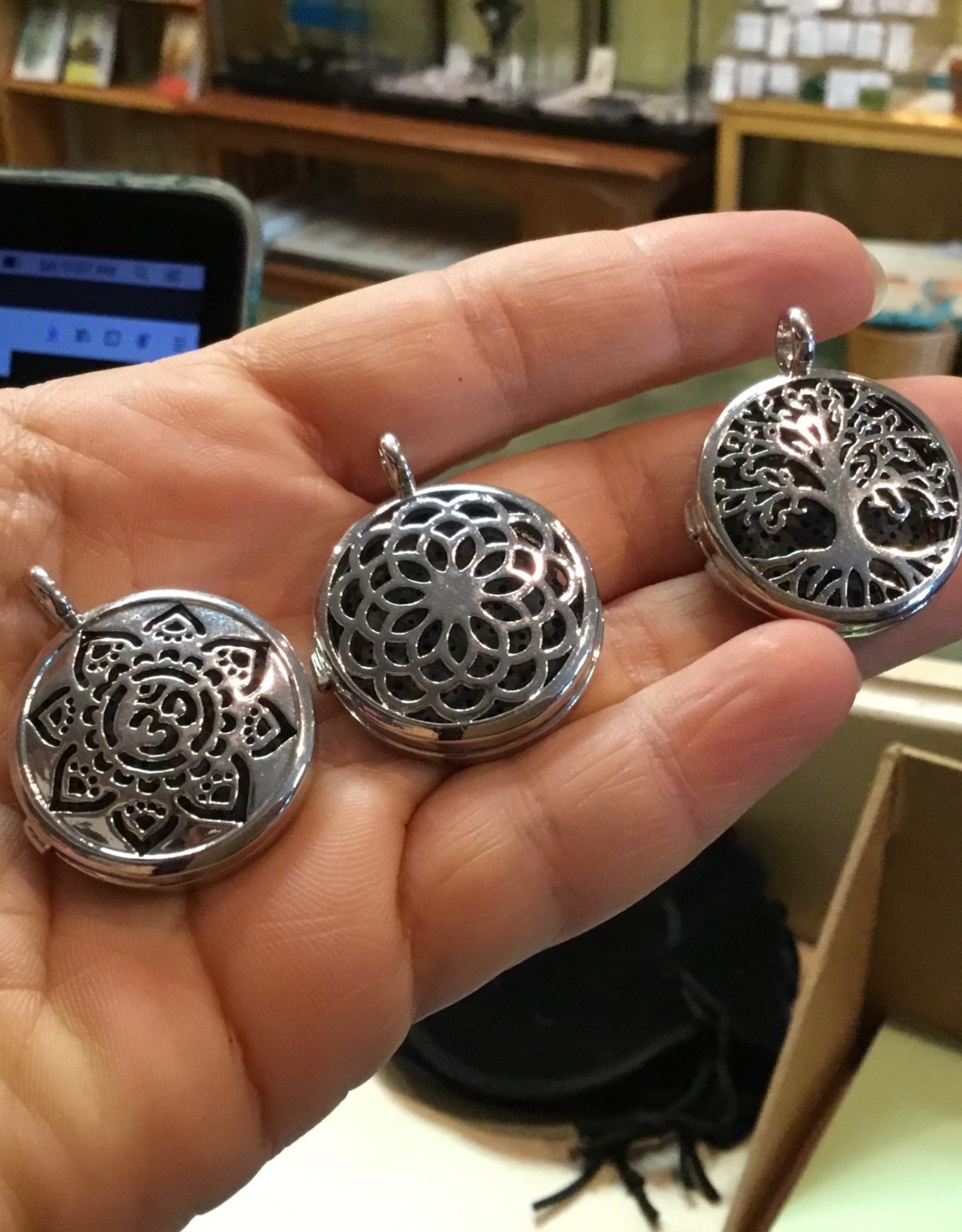 Aromatherapy Silver Plated Pendants