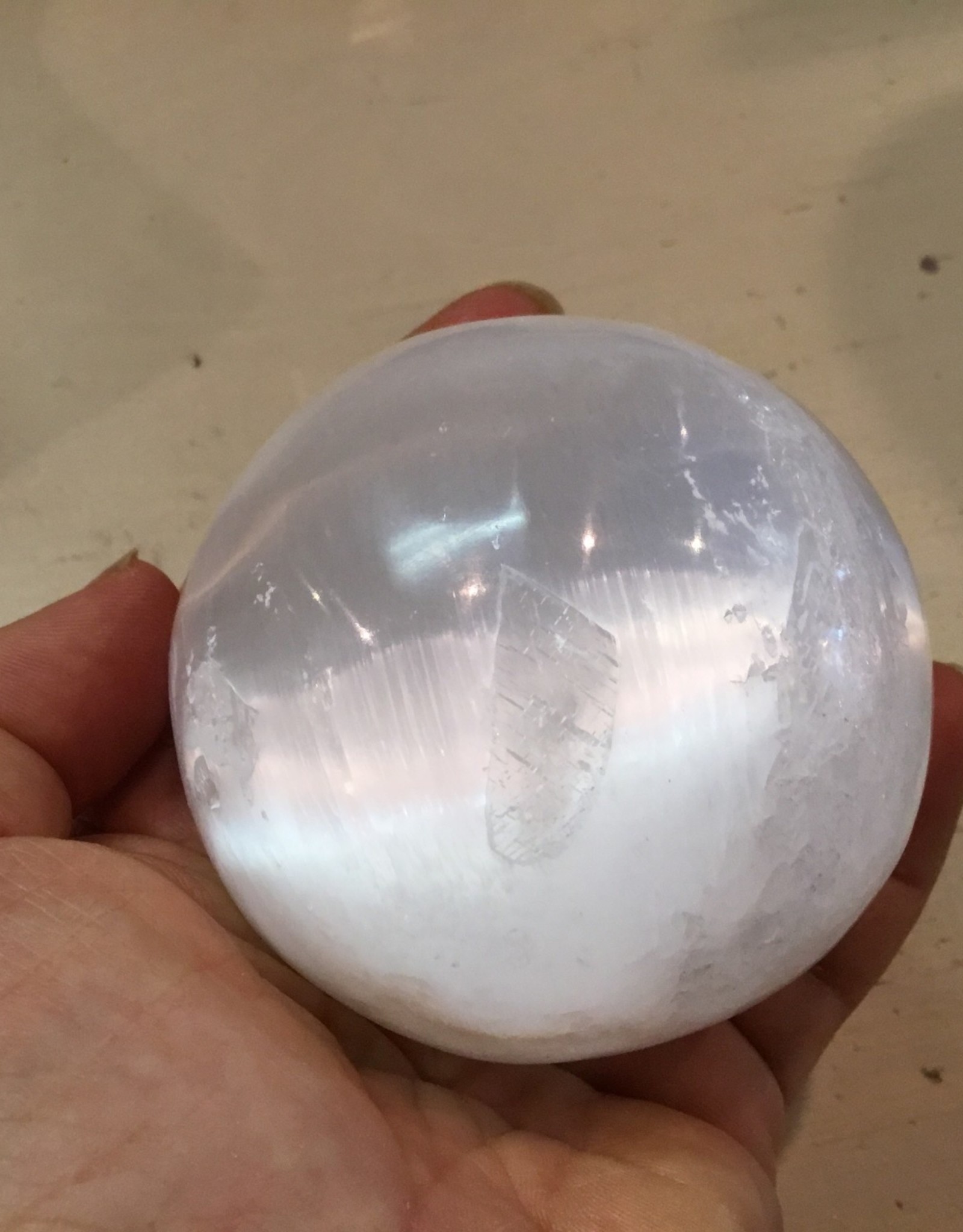 Selenite (Satin Spar) Sphere 3”