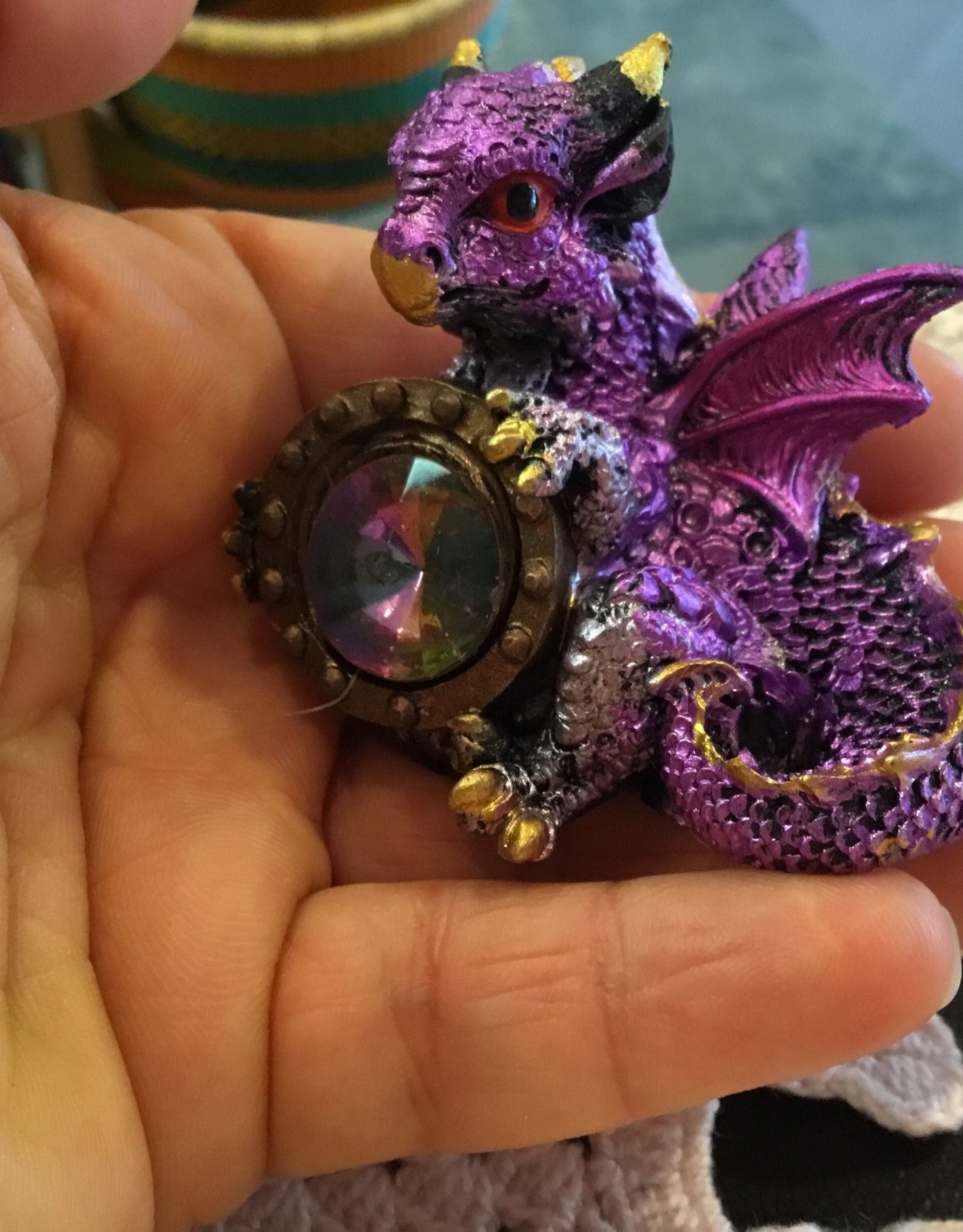 Iridescent Baby Dragon with gem 2''