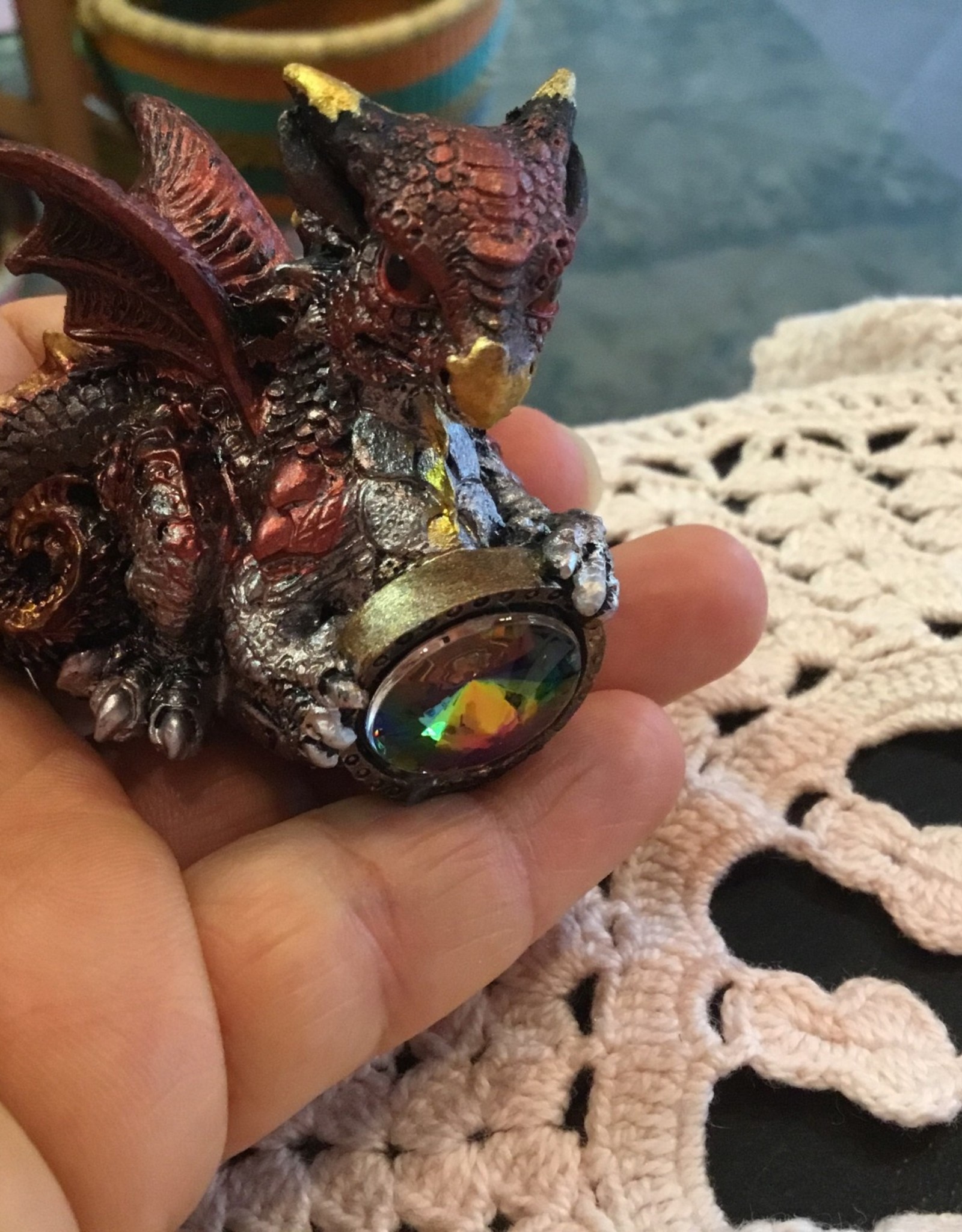Iridescent Baby Dragon with gem 2''