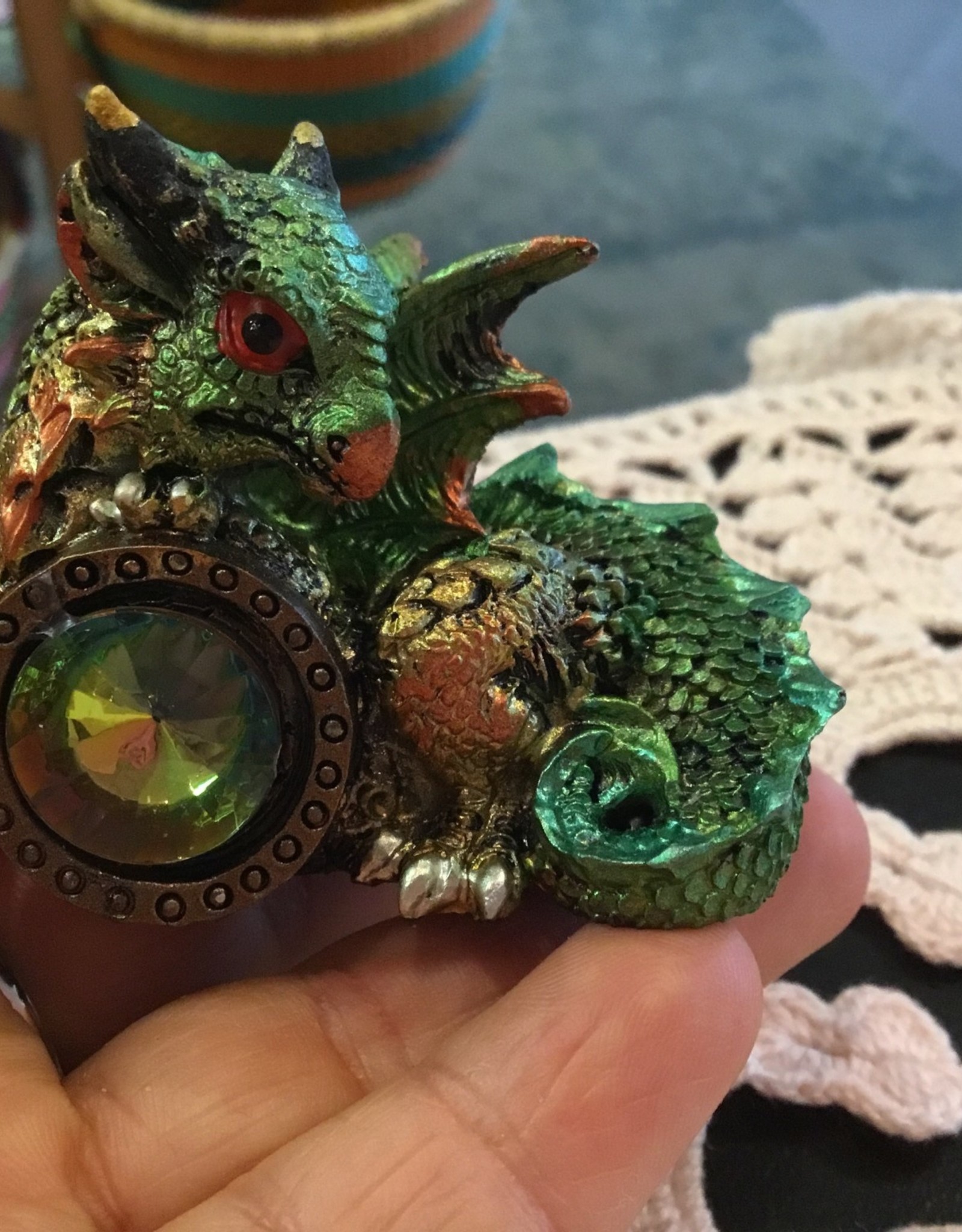 Iridescent Baby Dragon with gem 2''