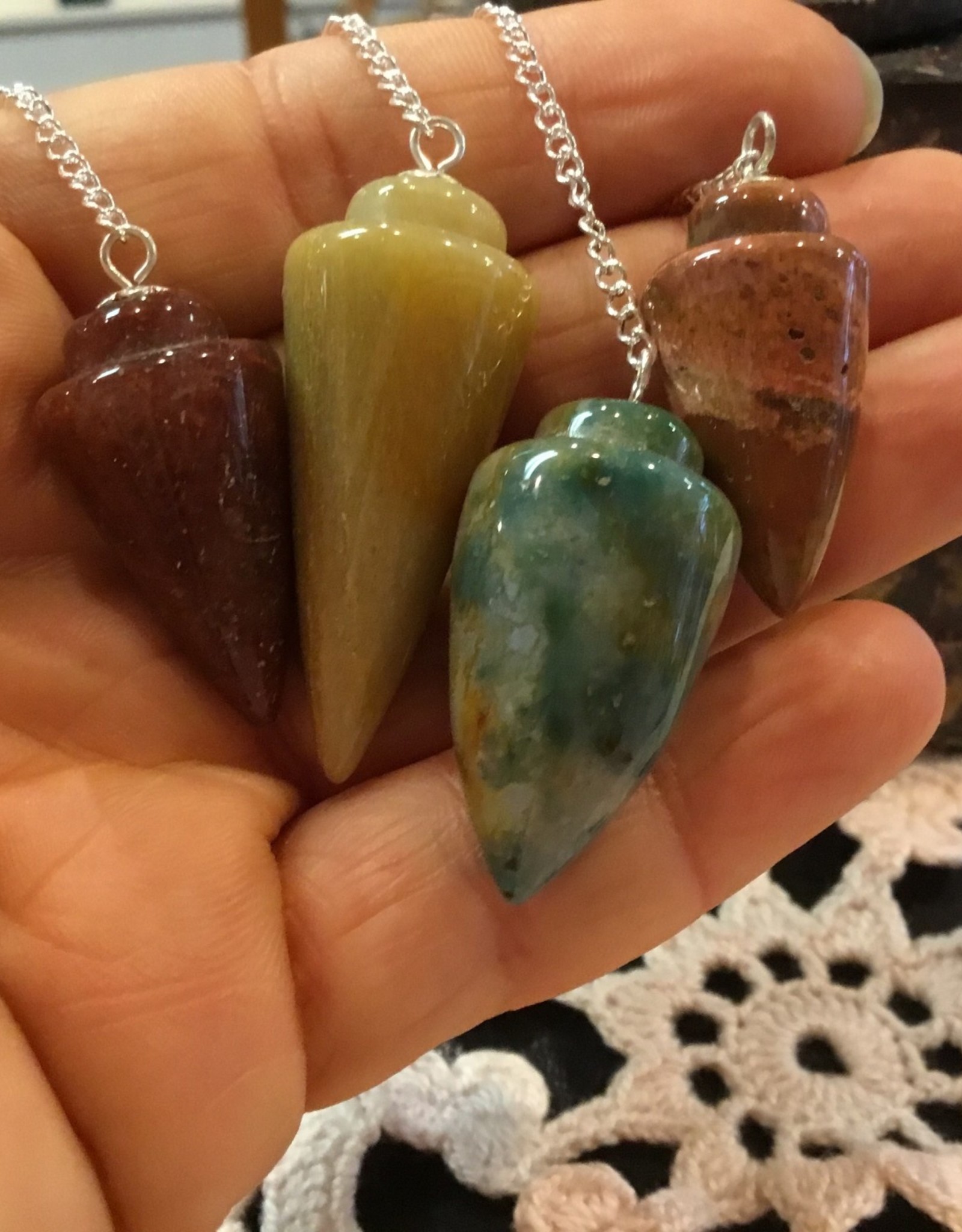Mixed Gemstone Drop Pendulum