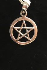 Pentacle Silver Pendant 3/4 inch