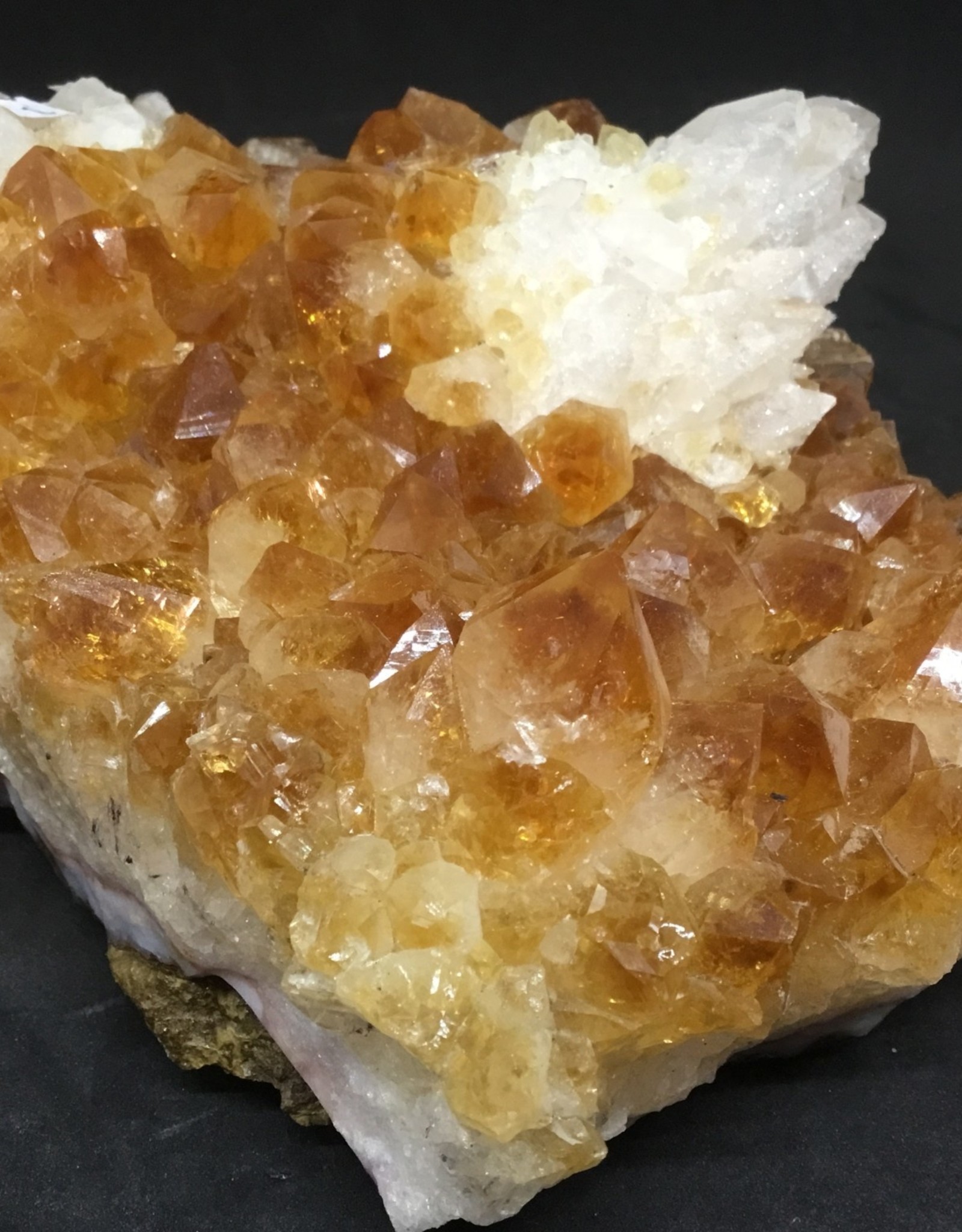Citrine Cluster - Larger with white calcite