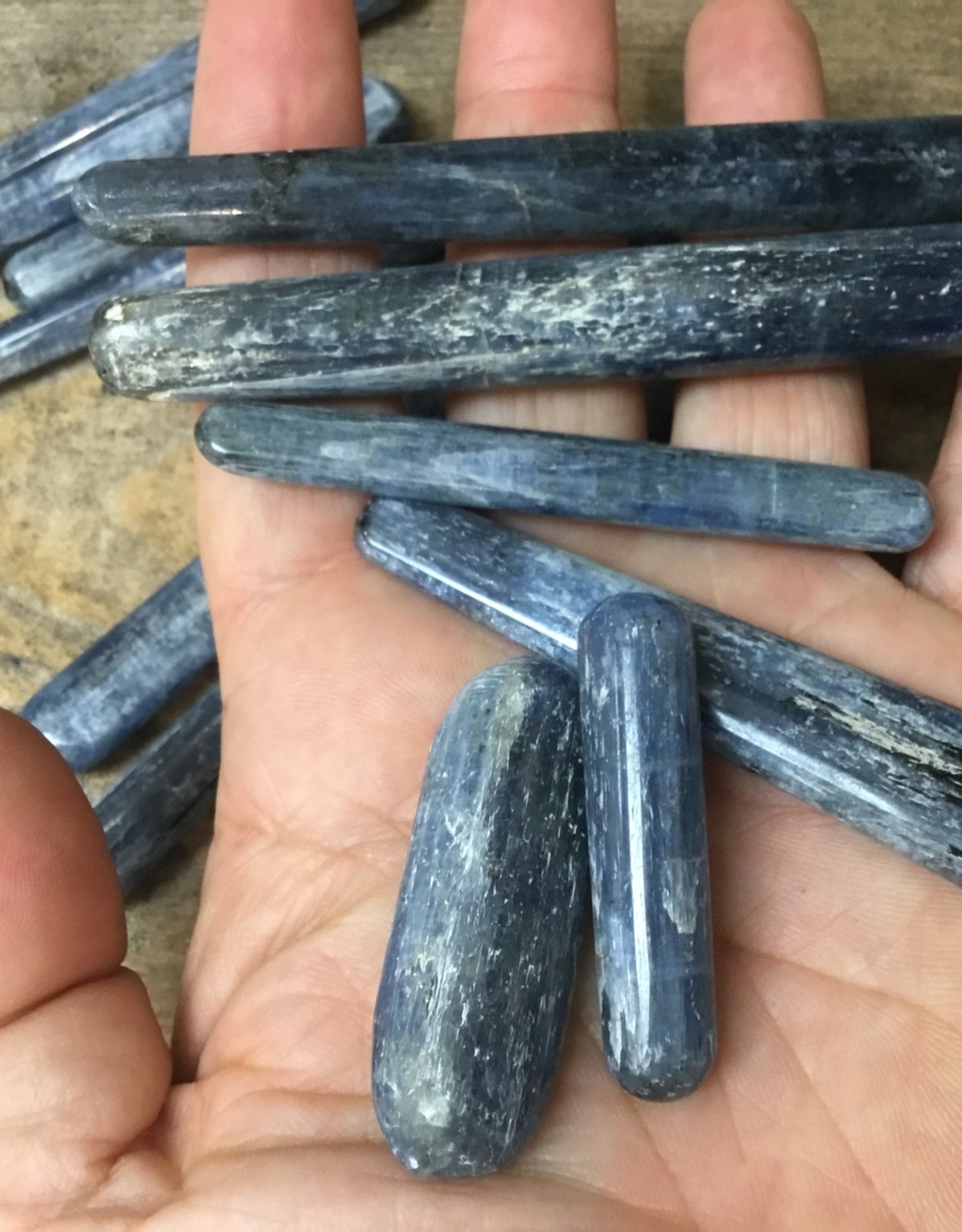 Blue Kyanite polished wand