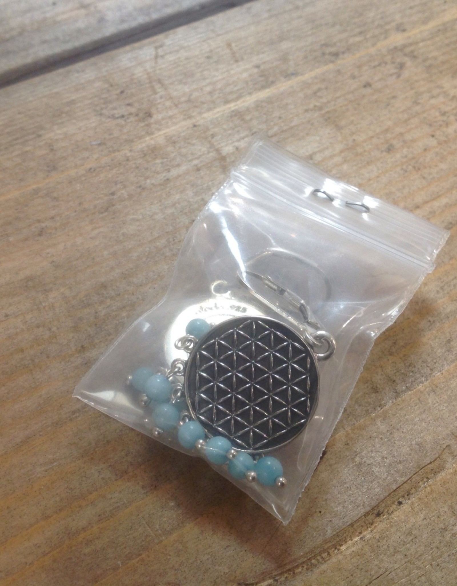 Flower of Life Earrings with agate