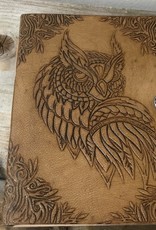 Leather Owl Journal, strap and button 5X7