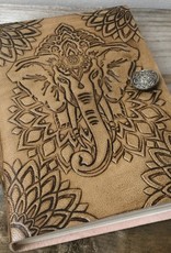 Leather Elephant Journal, strap and button 5X7