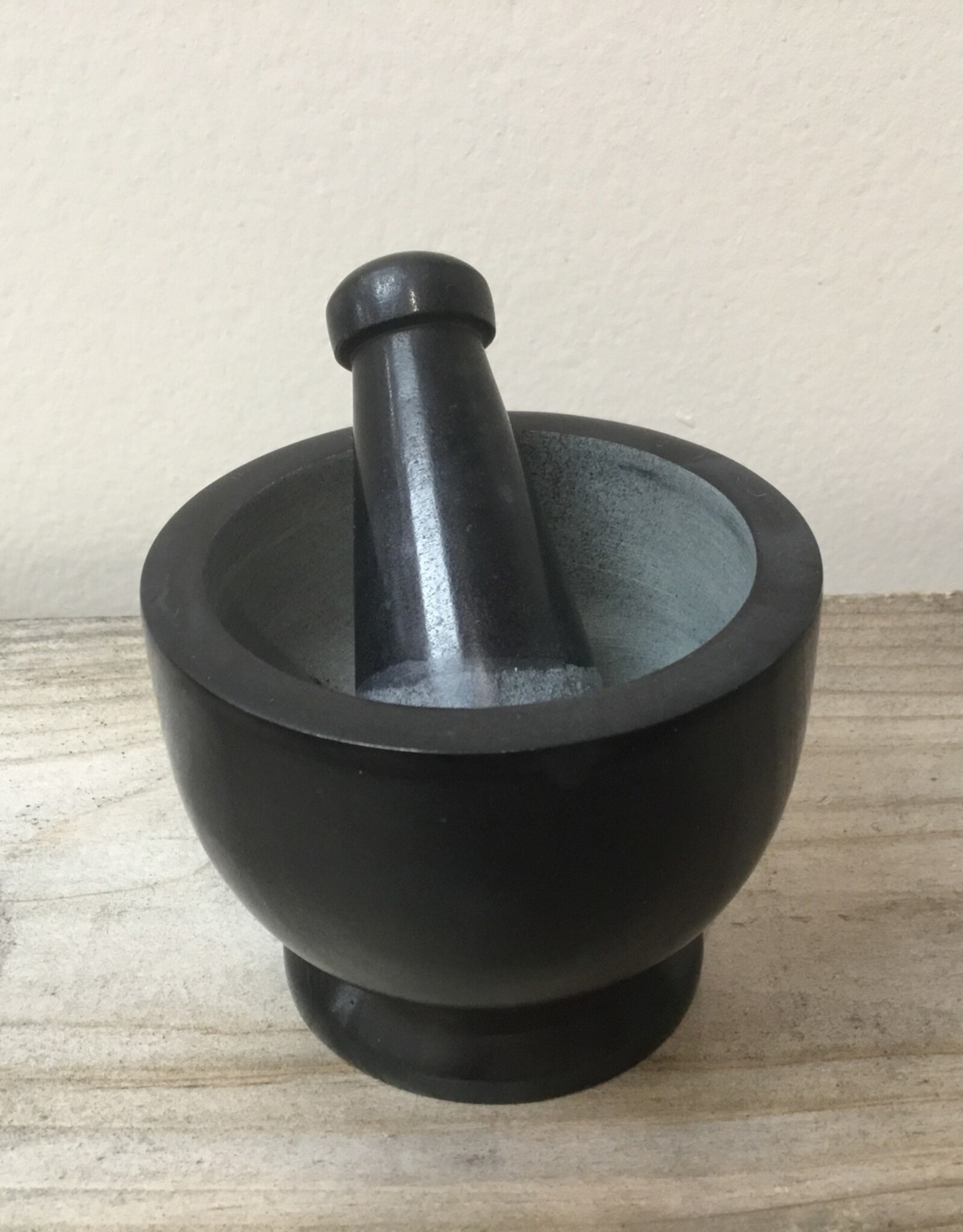 Black Soapstone Mortar & Pestle 3"