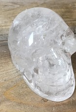 Huge Rainbow Clear Crystal Quartz Skull