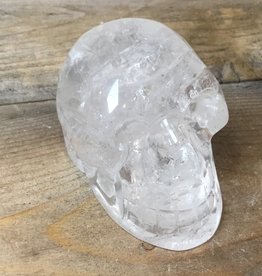 Huge Rainbow Clear Crystal Quartz Skull