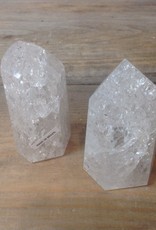 Crackle Quartz Polished Point (fire and ice)