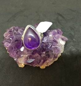 Amethyst Silver Ring - Size 7