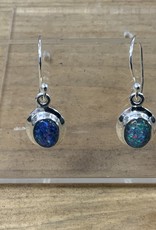 Blue Opal Oval Earrings