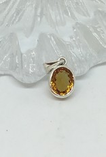 Faceted Citrine Silver Pendant