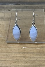 Bluelace Agate Pointy Oval Earrings